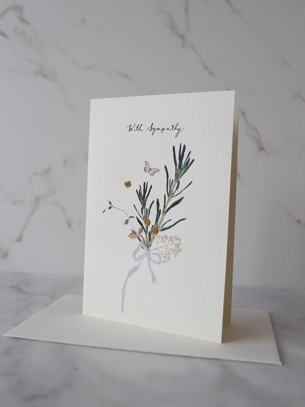 Rosemary Sympathy Card by Elena Deshmukh at Sally Bourne Interiors